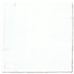 Zellige White Gloss Ceramic Wall and Floor Tile - 4 x 4 in.
