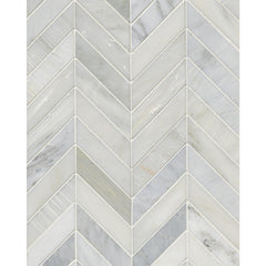 Hampton Carrara Polished Chevron Marble Mosaic Tile