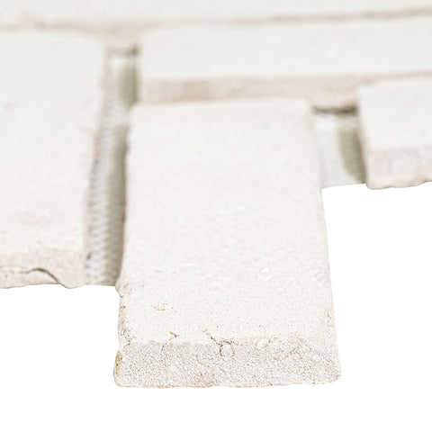 ALPINE WHITE CLAY BRICK HERRINGBONE 2.25 X 7.5