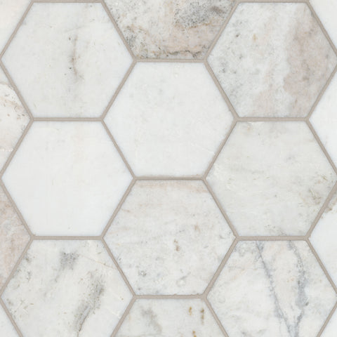 ARABESCATO VENATO WHITE 5" HEXAGON
