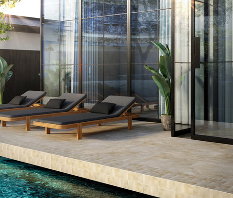 Wave 4" x 4" Honed Porcelain Mosaic Tile in Sand