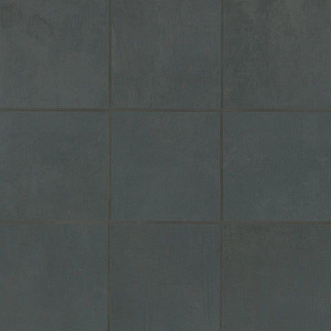 Wave 4" x 4" Honed Porcelain Mosaic Tile in Coal