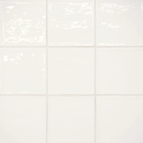 Marin 4" x 4" Ceramic Wall Tile in Pearl White
