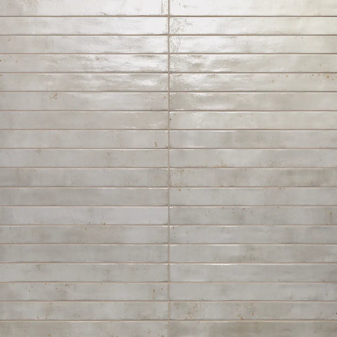 Chroma 2" x 18" Glossy Porcelain Field Tile in Light Grey