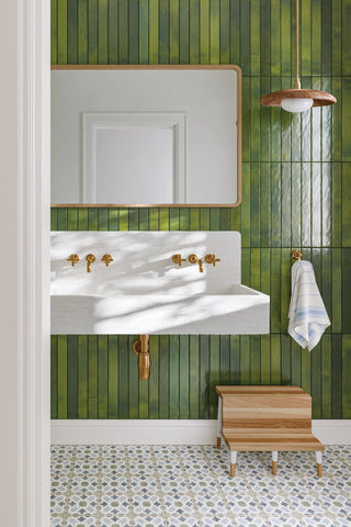 Chroma 2" x 18" Glossy Porcelain Field Tile in Green