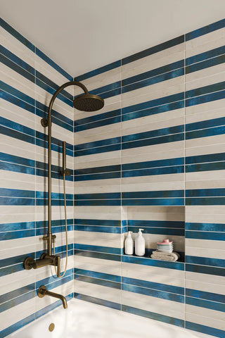 Chroma 2" x 18" Glossy Porcelain Field Tile in Blue