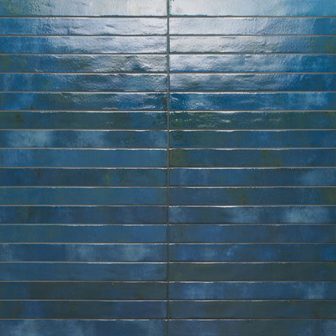 Chroma 2" x 18" Glossy Porcelain Field Tile in Blue