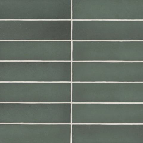 Makoto 2.5" x 10" Matte Ceramic Wall Tile in Midori Green