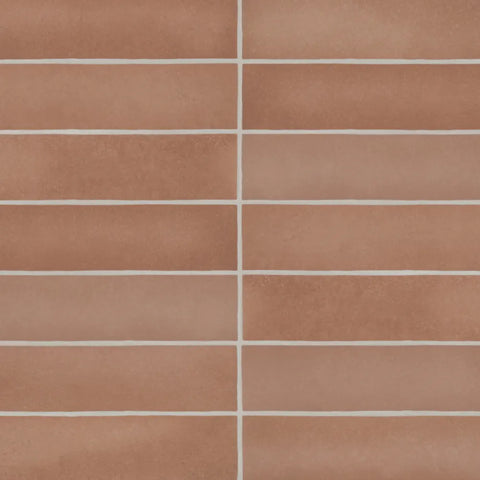 Makoto 2.5" x 10" Matte Ceramic Wall Tile in Umi Terracotta
