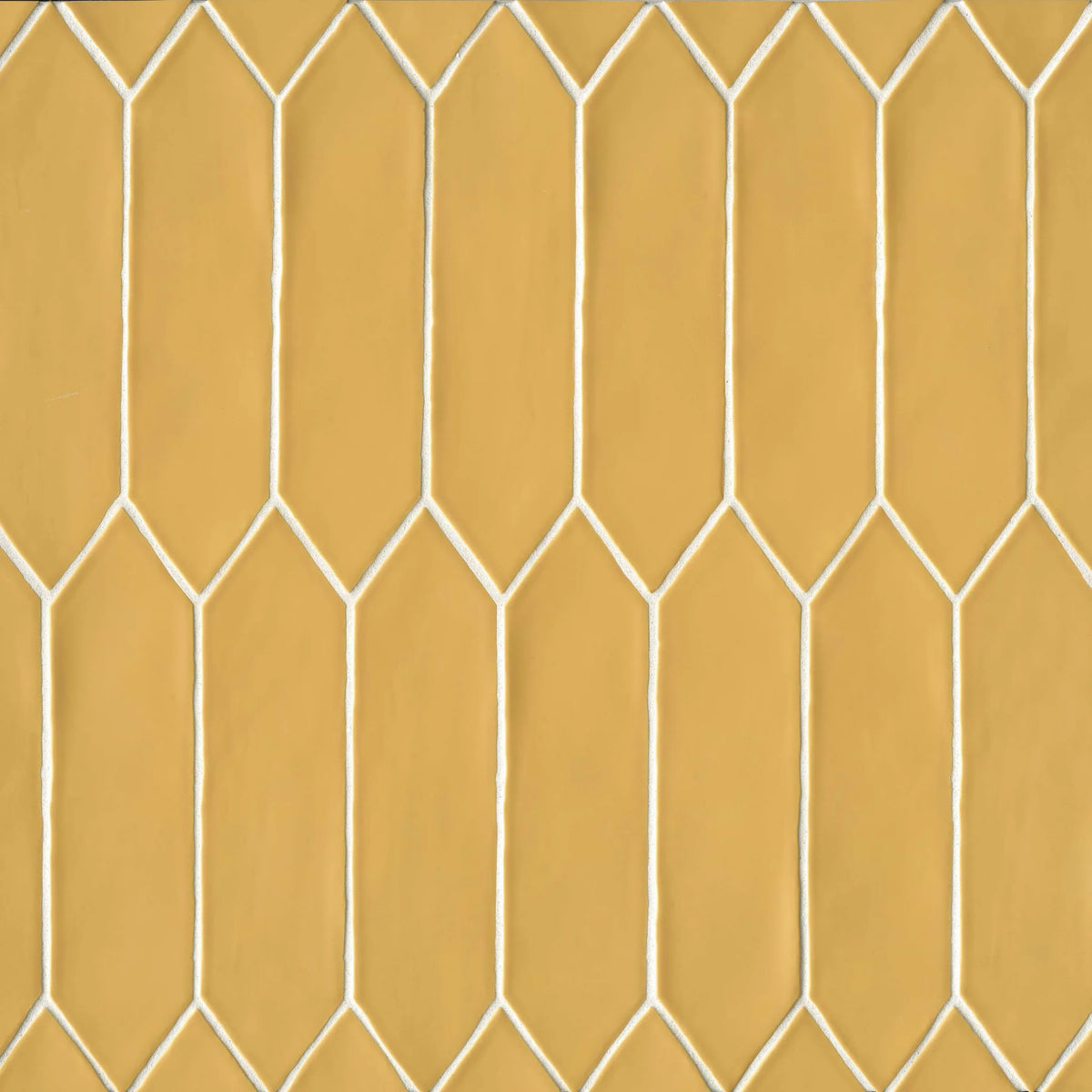 Reine 3" x 12" Picket Pattern Matte Ceramic Wall Tile in Golden