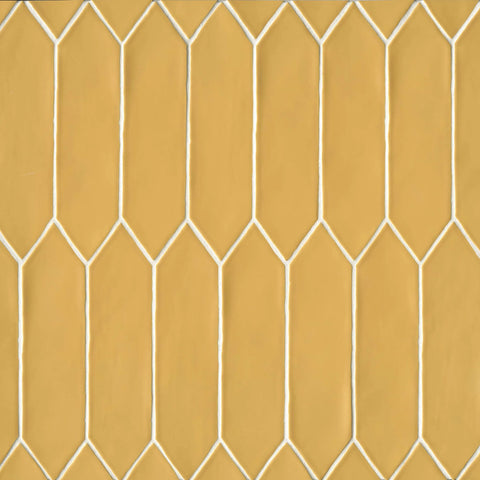 Reine 3" x 12" Picket Pattern Matte Ceramic Wall Tile in Golden