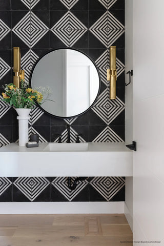 Vivace 9" x 9" Decorative Tile in Roads Caviar