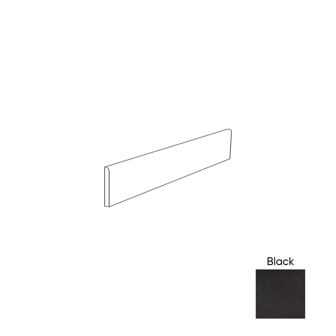 Marazzi Block 3X24 S43F9, Bullnose, Matte - Black
