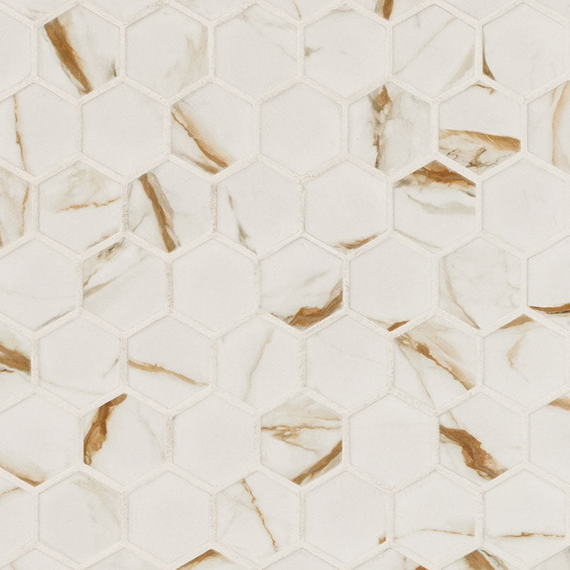 CALACATTA GOLD MATTE 2" HEXAGON