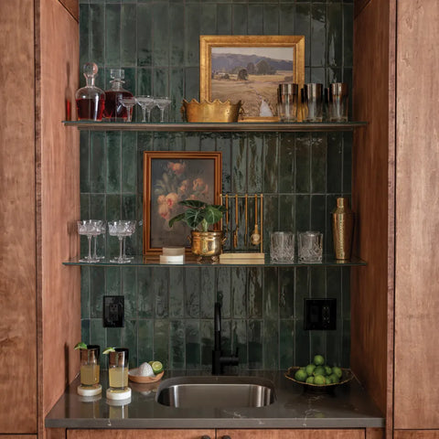 Cloé 2.5" x 8" Glossy Ceramic Tile in Green
