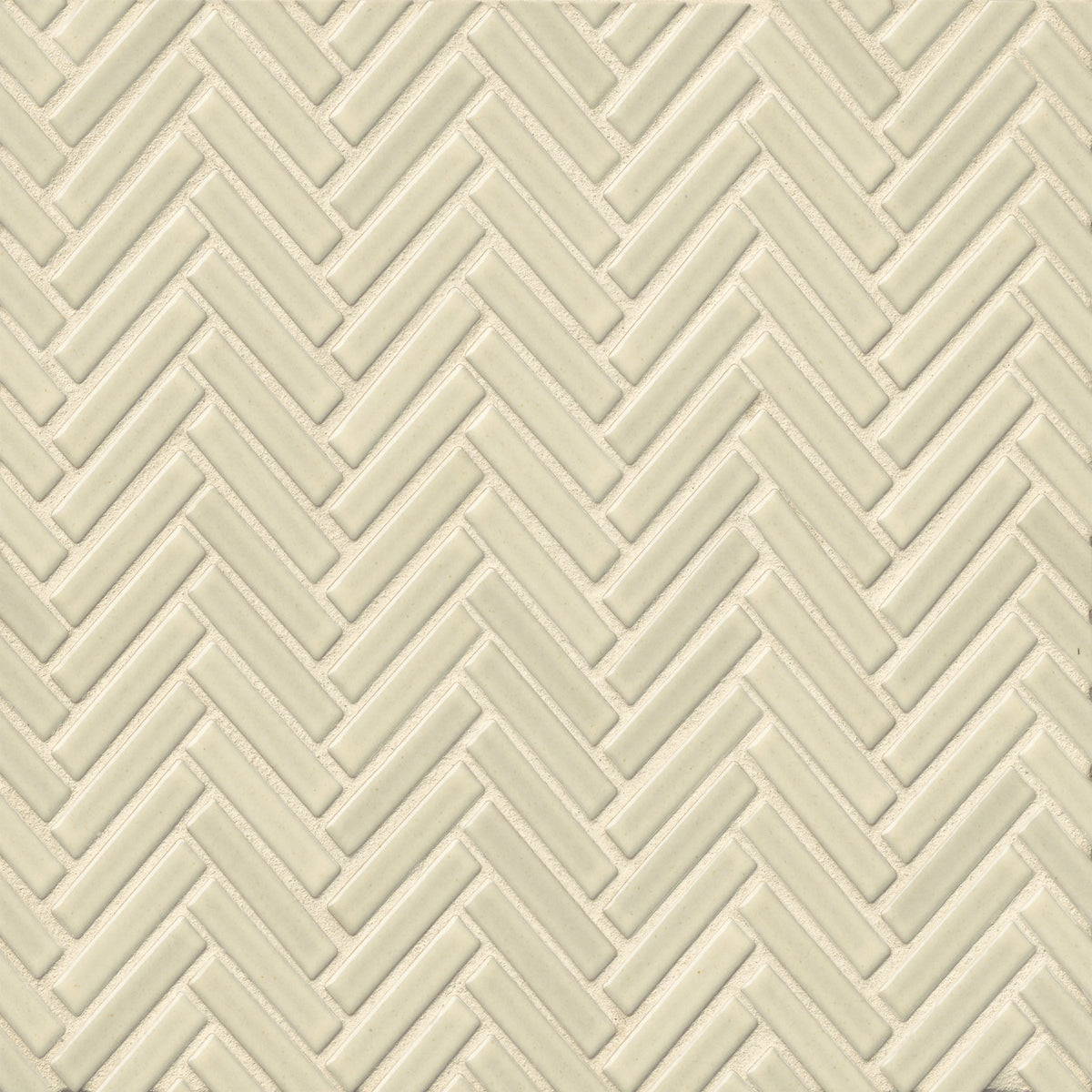 Bedrosians 90 1/2" x 2" Herringbone Porcelain Mosaic Tile in Off White | Item Code DEC90OFW122MO