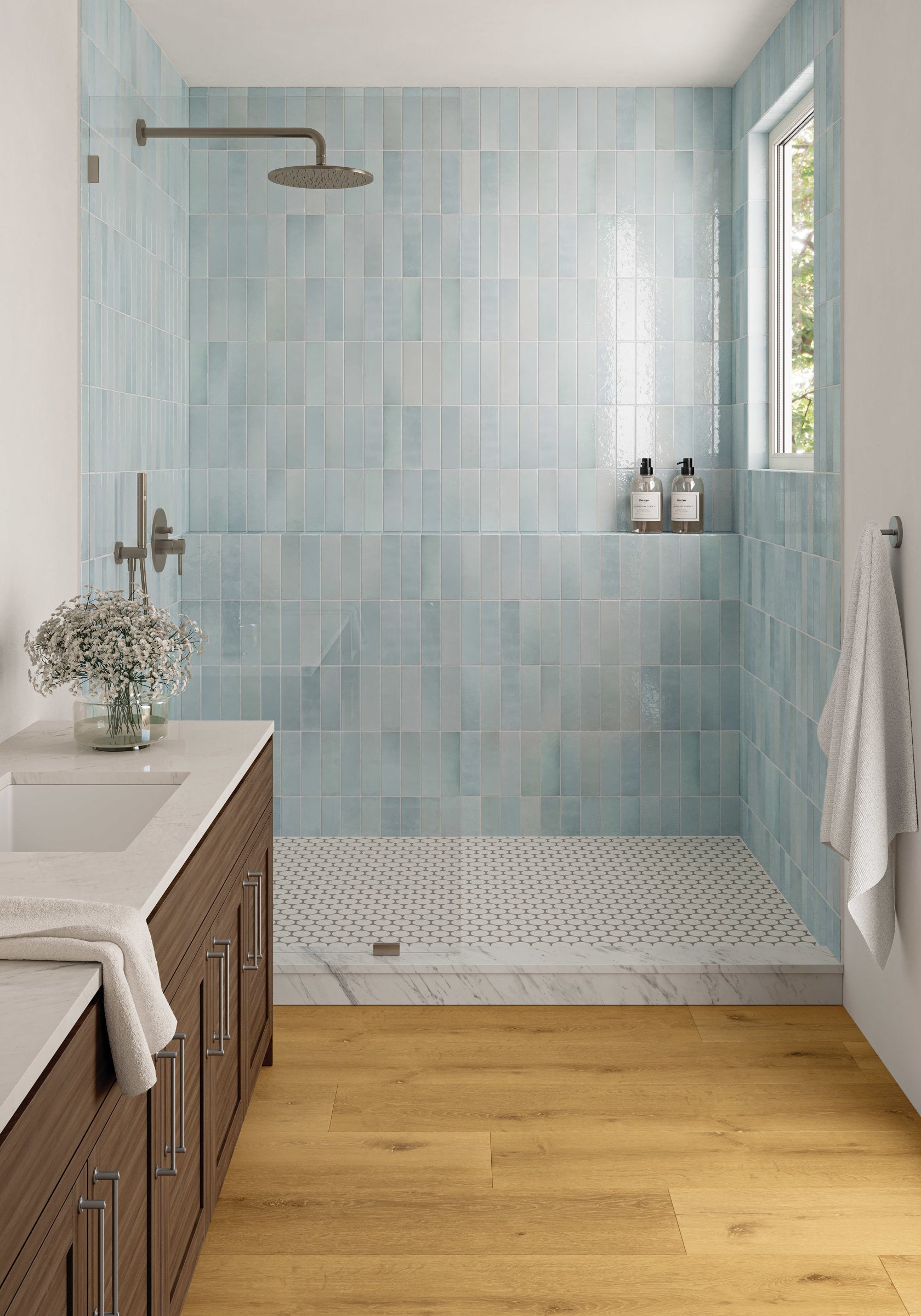 Bedrosians Makoto 2" Round Matte Porcelain Mosaic Tile in Shoji White | Item Code DECMAKSHW2RMOM