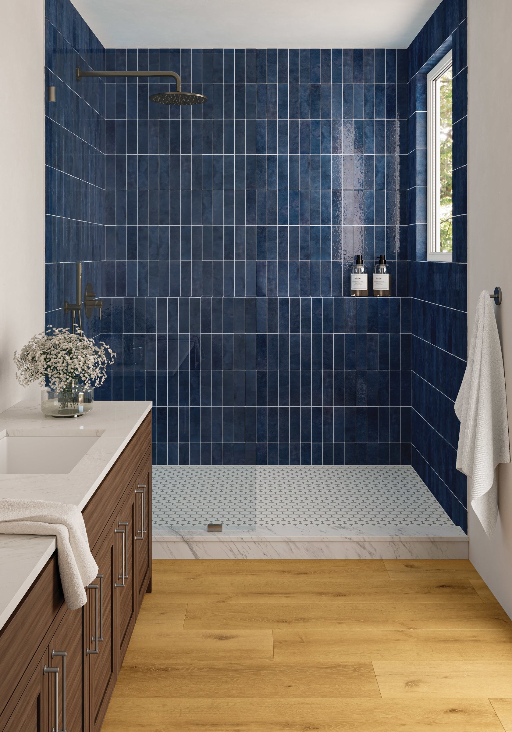 Bedrosians Makoto 2" Round Matte Porcelain Mosaic Tile in Shoji White | Item Code DECMAKSHW2RMOM