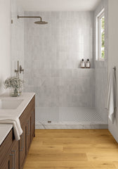 Bedrosians Makoto 2" Round Matte Porcelain Mosaic Tile in Shoji White | Item Code DECMAKSHW2RMOM