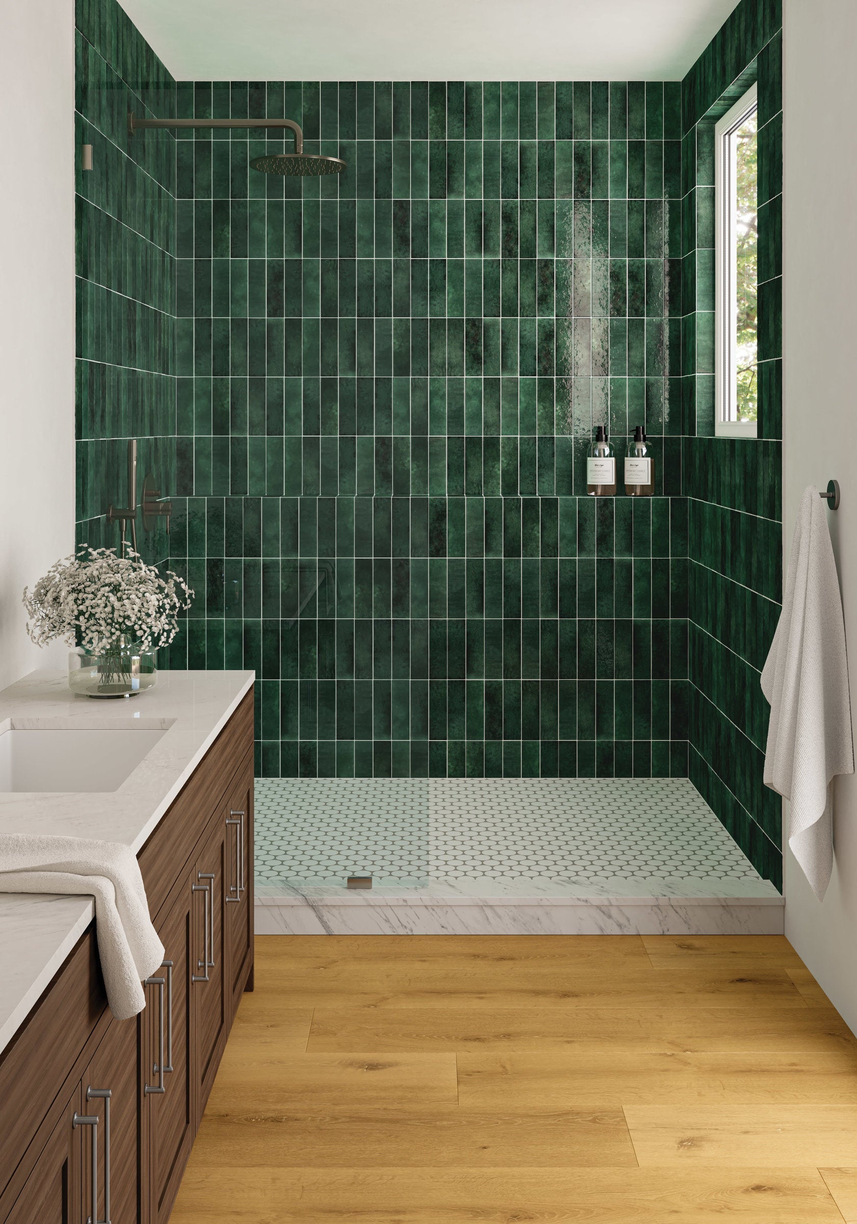 Bedrosians Makoto 2" Round Matte Porcelain Mosaic Tile in Shoji White | Item Code DECMAKSHW2RMOM