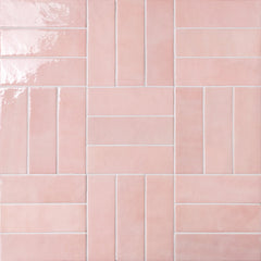 Bedrosians Cloé 2.5" x 8" Glossy Ceramic Tile in Pink | Item Code DECCLOPIN28G