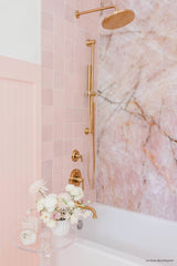 Bedrosians Cloé 5" x 5" Glossy Ceramic Tile in Pink | Item Code DECCLOPIN55G