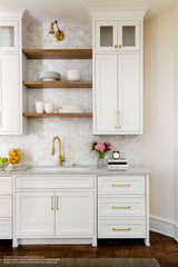 Bedrosians Ferrara Honed Chevron Marble Mosaic Tile in Bianco | Item Code DECFERBIACHEMOH