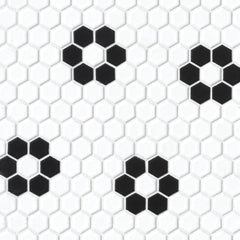 Bedrosians Le Cafe 1" x 1" Matte Porcelain Mosaic Tile - Deco Design 2 | Item Code DECLEC11D2