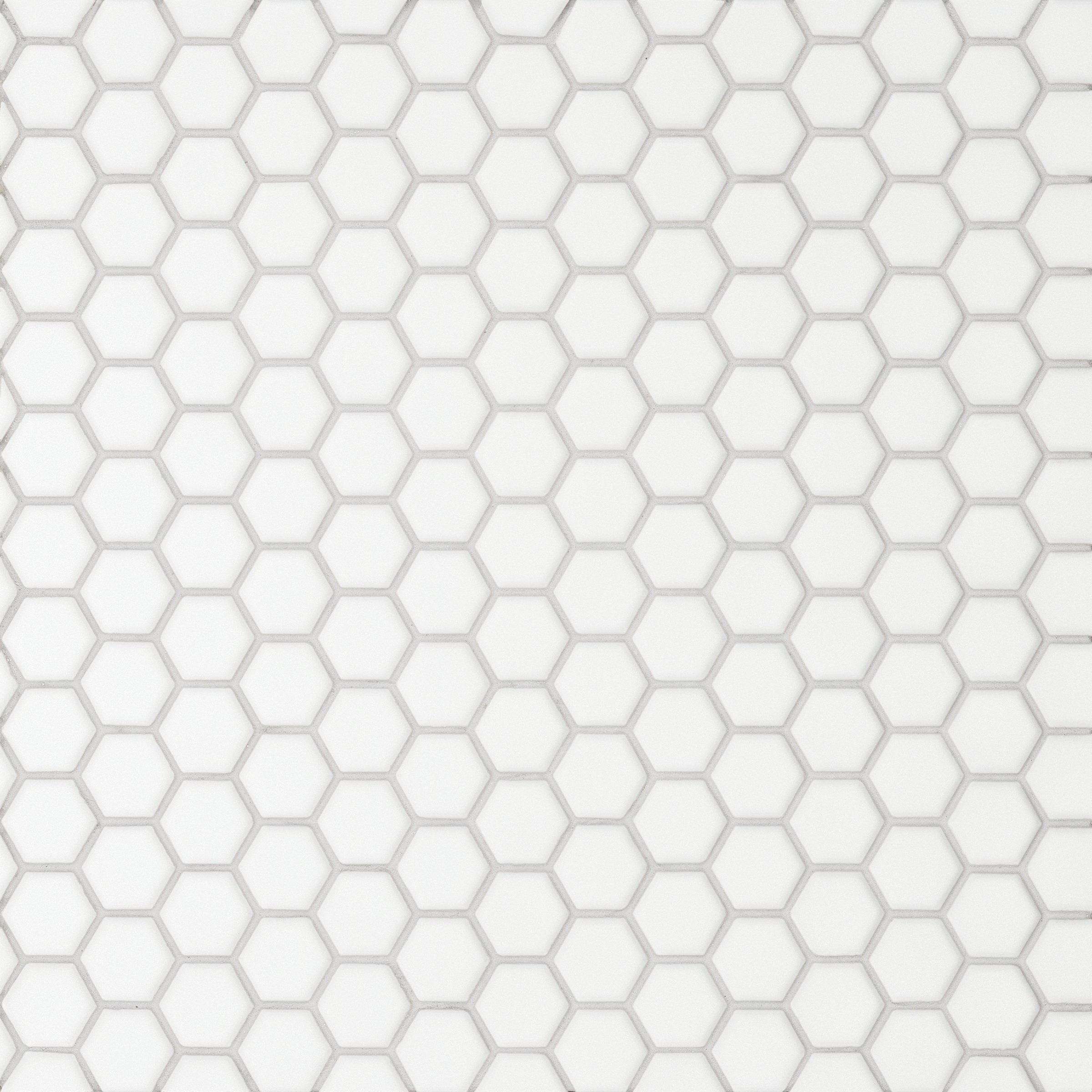 Bedrosians Le Cafe 1" x 1" Hexagon Matte Porcelain Mosaic Tile in White | Item Code DECLEC11W