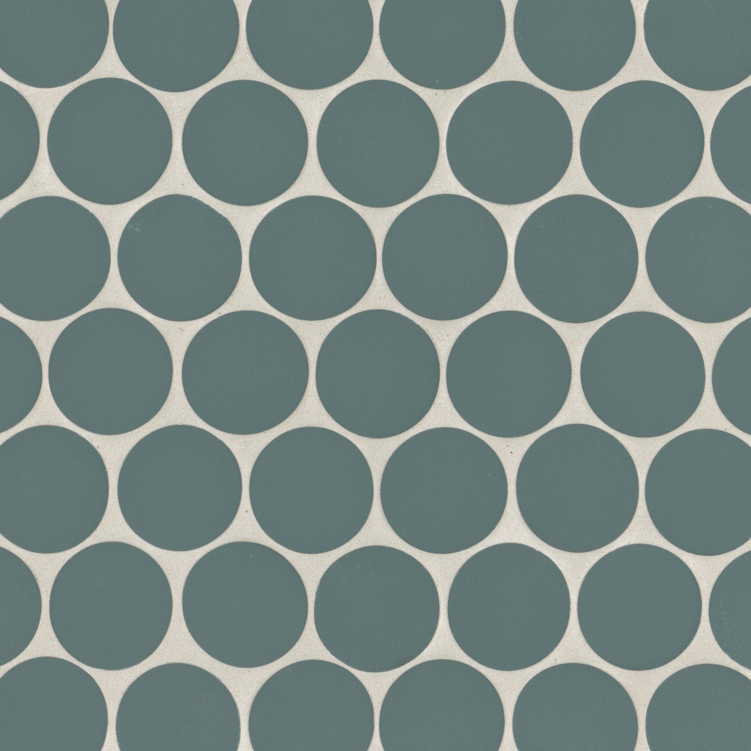 Bedrosians Makoto 2" Round Matte Porcelain Mosaic Tile in Arashi Blue | Item Code DECMAKARB2RMOM