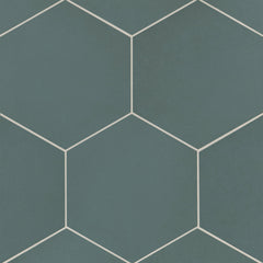 Bedrosians Makoto 10" x 11.5" Hexagon Matte Porcelain Tile in Arashi Blue | Item Code DECMAKARBHEX10M