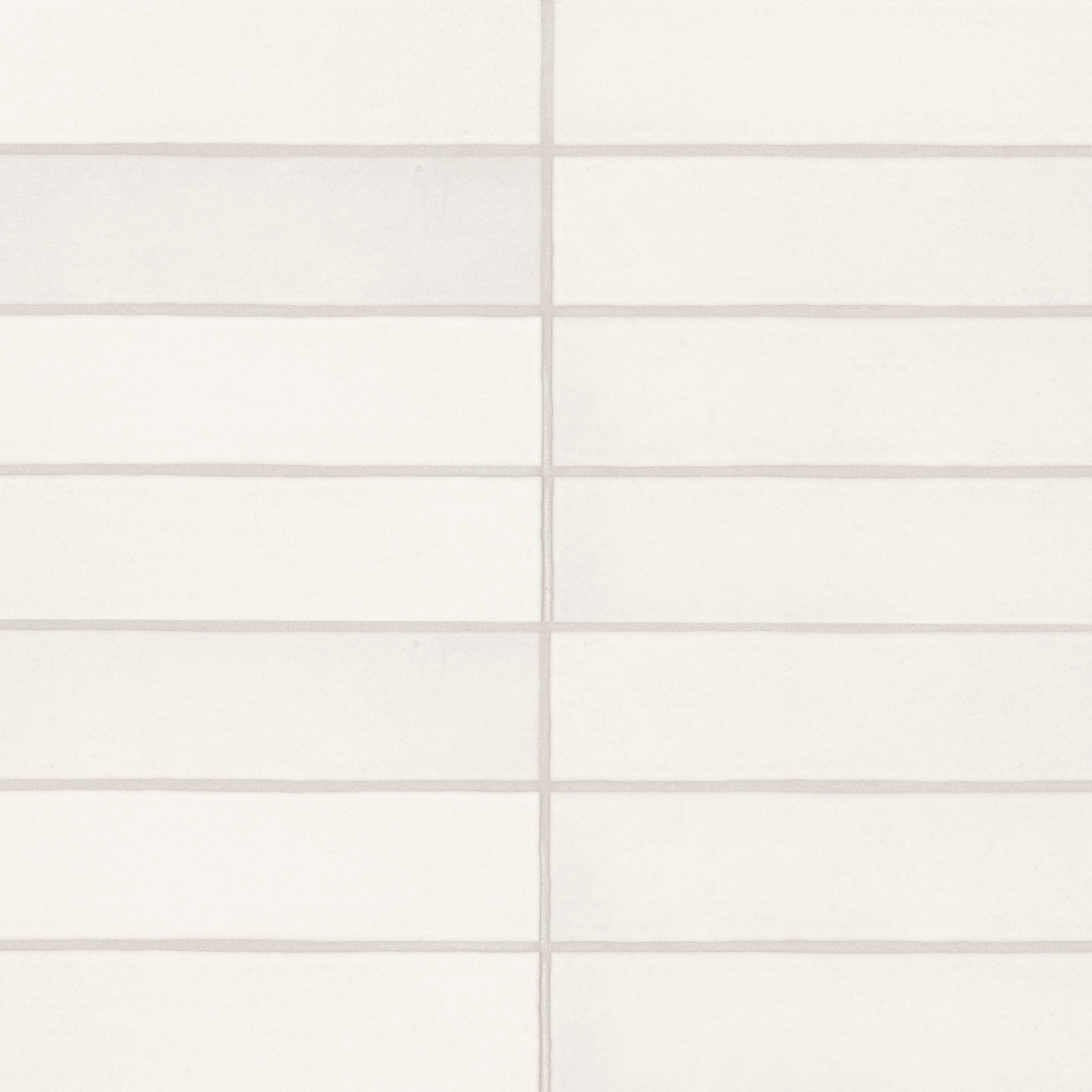 Bedrosians Makoto Shoji White Matte Ceramic Wall Tile (2.5x10) - Japanese-Inspired Subway Tile | Item Code DECMAKSHW2510M