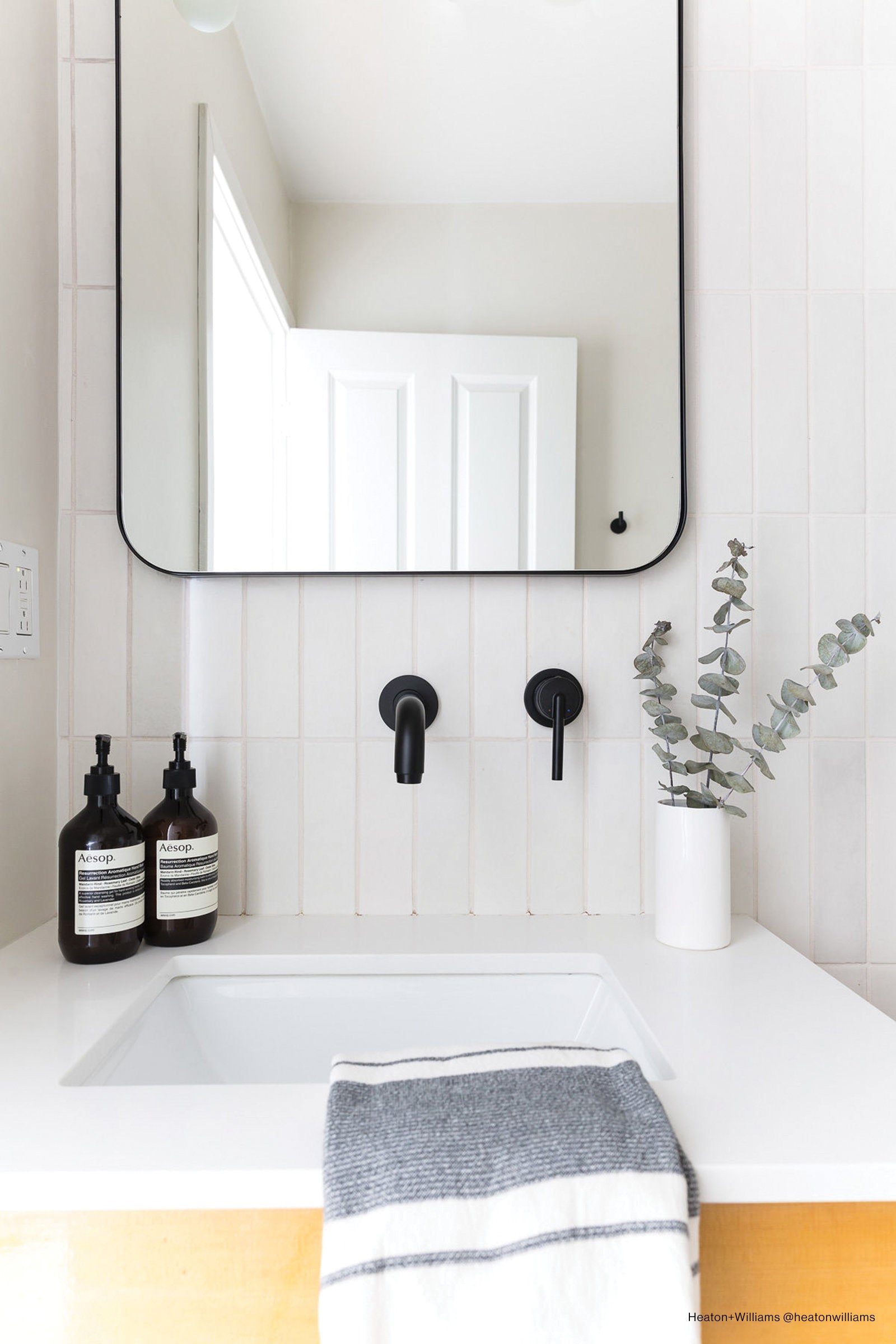 Bedrosians Makoto Shoji White Matte Ceramic Wall Tile (2.5x10) - Japanese-Inspired Subway Tile | Item Code DECMAKSHW2510M