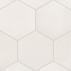 Bedrosians Makoto 10" x 11.5" Hexagon Matte Porcelain Tile in Shoji White | Item Code DECMAKSHWHEX10M