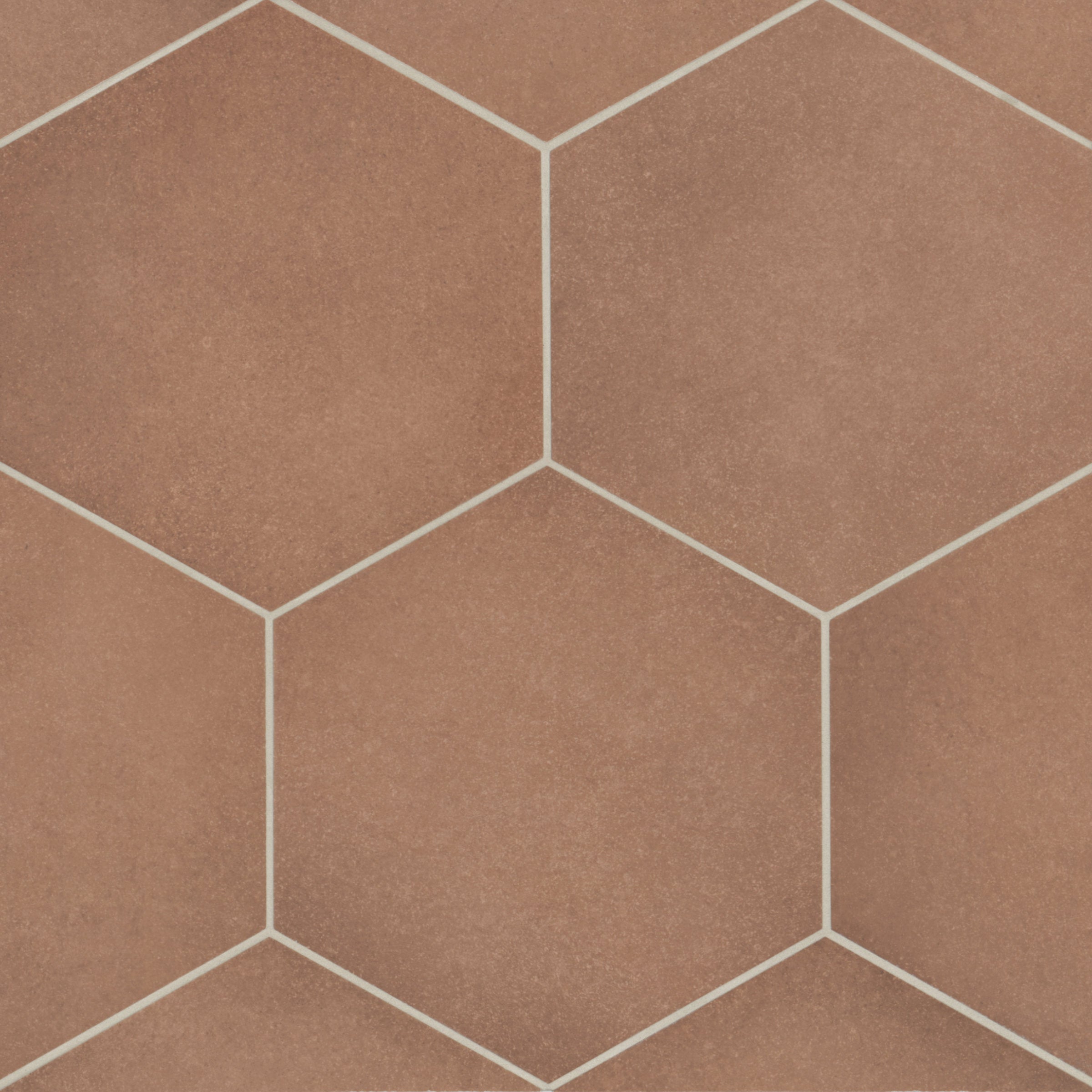 Bedrosians Makoto 10" x 11.5" Hexagon Matte Porcelain Tile in Umi Terracotta | Item Code DECMAKUMTHEX10M