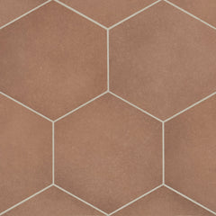 Bedrosians Makoto 10" x 11.5" Hexagon Matte Porcelain Tile in Umi Terracotta | Item Code DECMAKUMTHEX10M