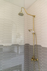 Bedrosians Reine 3" x 12" Picket Pattern Matte Ceramic Wall Tile in Grey | Item Code DECREIGRE311PICM