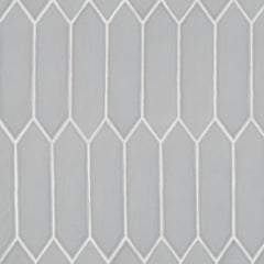 Bedrosians Reine 3" x 12" Picket Pattern Matte Ceramic Wall Tile in Grey | Item Code DECREIGRE311PICM