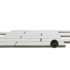Bedrosians Zenia 2" x 6" Porcelain Floor and Wall Mosaic in Milky Way | Item Code DECZENMIW26GMO