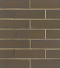 Bedrosians Zenia 2" x 6" Matte Porcelain Floor & Wall Mosaic in Umbra | Item Code DECZENUMB26MMO