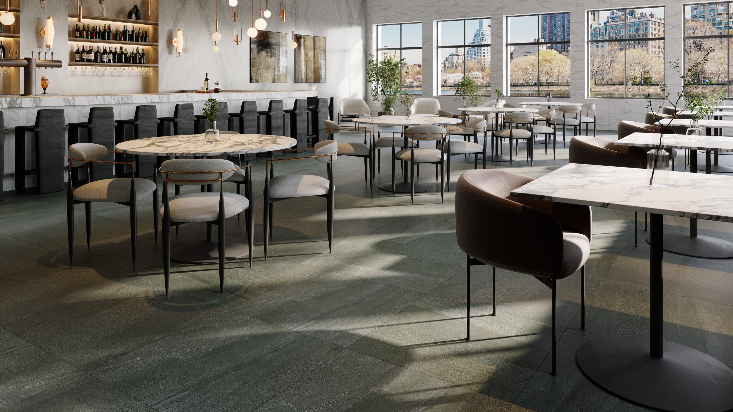 Bedrosians Magnifica Era 4" x 4" - 8mm Honed Porcelain Mosaic Tile in Calacatta Super White | Item Code 100002307