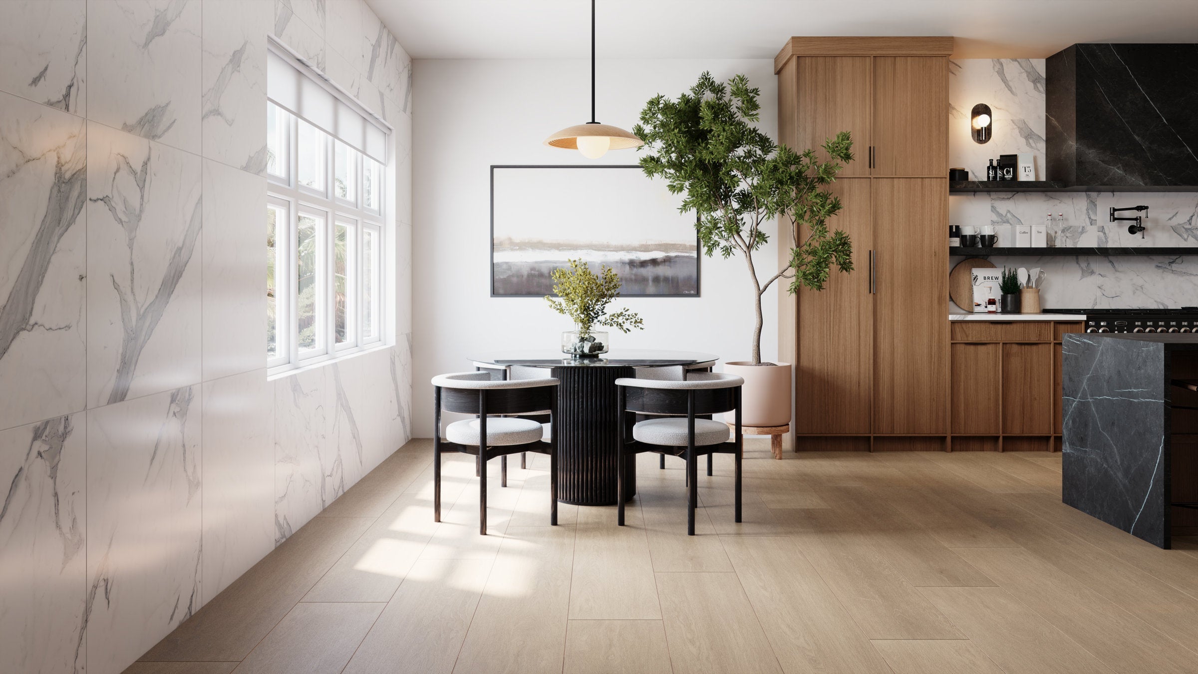 Bedrosians Planx 12" x 72" Wood Look Honed Porcelain Tile in Acorn | Item Code 100001574