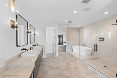 Bedrosians Magnifica The Thirties 30" x 30" - 8mm Polished Porcelain Tile in Luxe White | Item Code DOLMAGLUX3030-8P