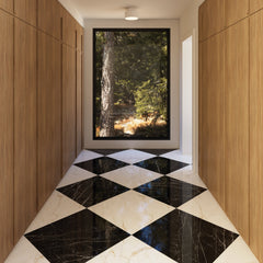 Bedrosians Magnifica The Thirties 30" x 30" - 8mm Polished Porcelain Tile in Calacatta Oro | Item Code DOLMAGORO3030-8P