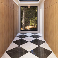 Bedrosians Magnifica The Thirties 30" x 30" - 8mm Polished Porcelain Tile in Calacatta Oro | Item Code DOLMAGORO3030-8P