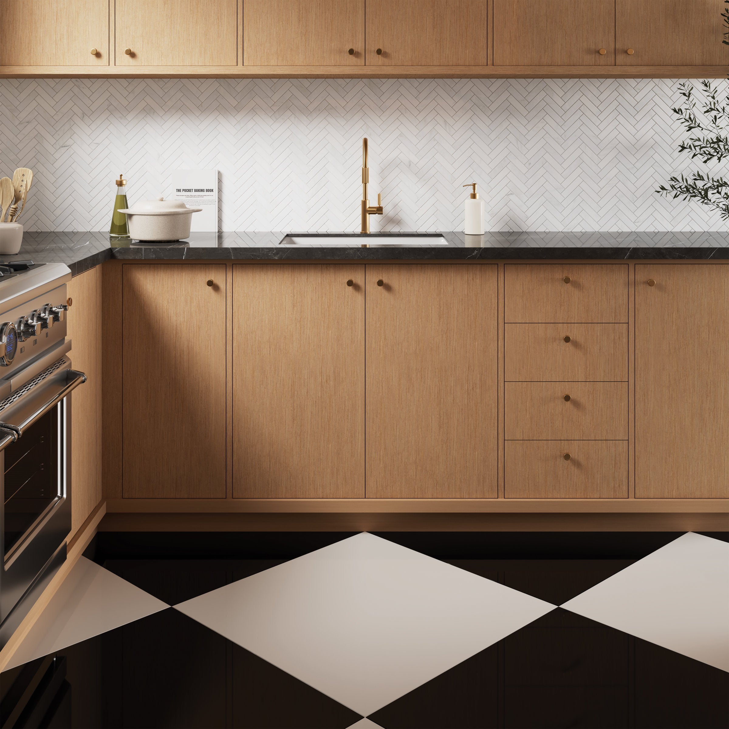 Bedrosians Magnifica Era 1" x 4" - 8mm Honed Herringbone Porcelain Mosaic Tile in Luxe White | Item Code 100002315