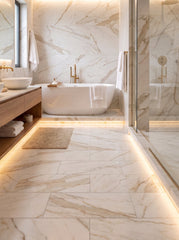 Bedrosians Magnifica Era 12" x 24" - 8mm Honed Porcelain Tile in Calacatta Oro | Item Code 100010902