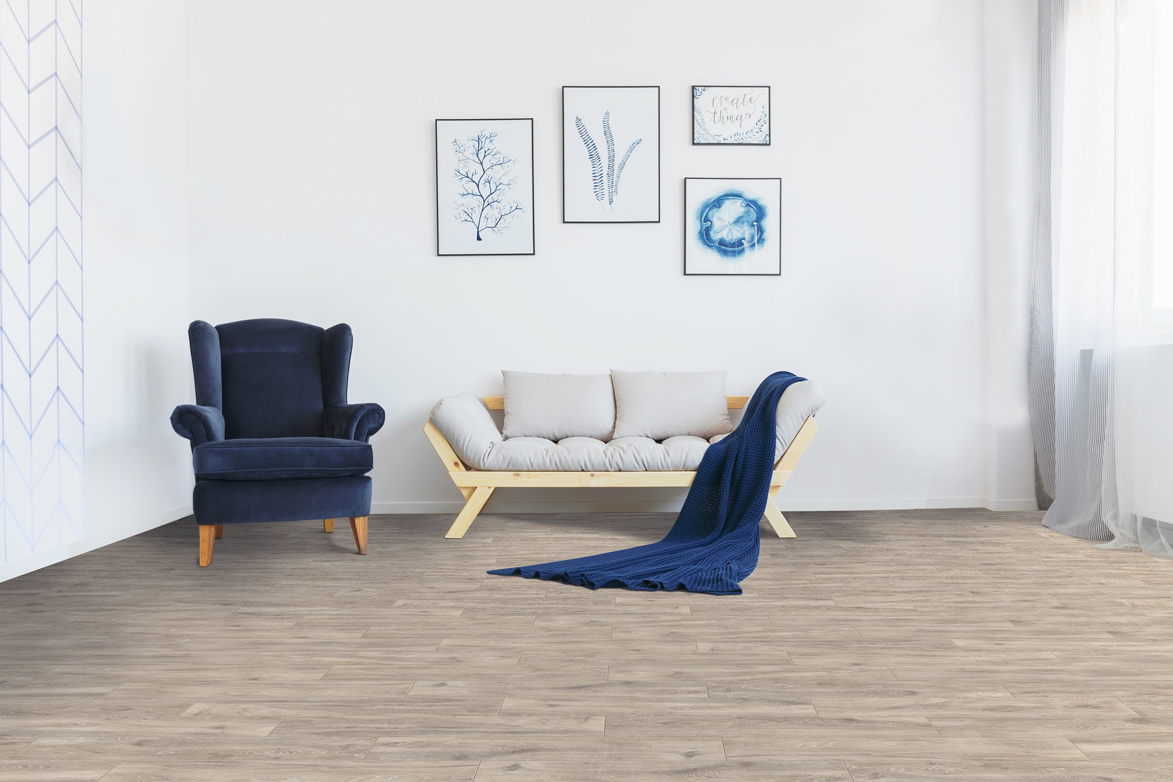 Bedrosians Titus 2.0 6"x36" Matte Porcelain Tile in Beige | Item Code FLOTITBEI636