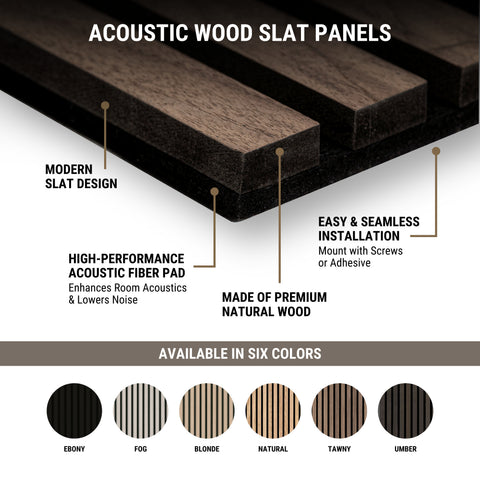 ACOUSTIC WOOD SLAT PANELFOG 9.5X94.5