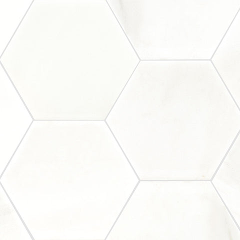 GREECIAN WHITE 8" HEX POL 